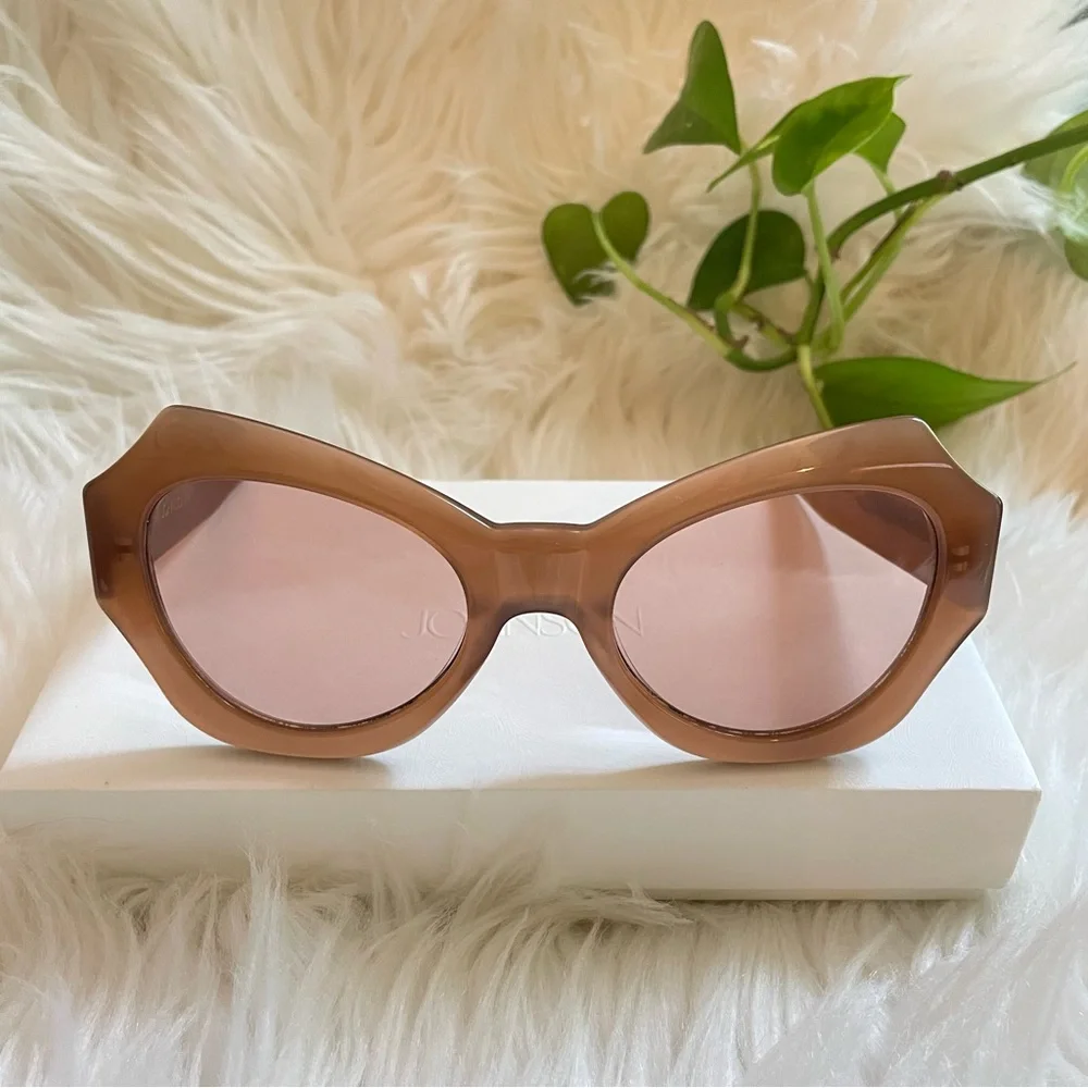 Ulla Johnson Opal Butterfly Sunglasses in Camel Acetate Women’s OS NWT